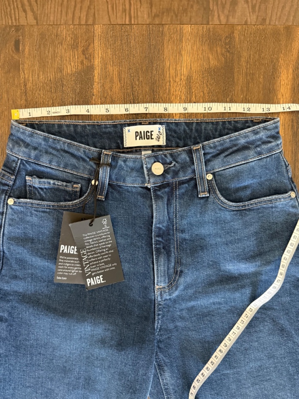 PAIGE Leenah Ankle High Rise Trouser Leg Jeans Raw Hem Gracie Lou NWT 25 - Picture 13 of 16